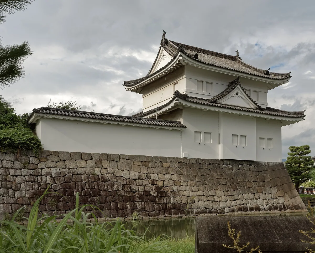 The Karamon gate and outer wall of Nijo Castle in central Kyoto