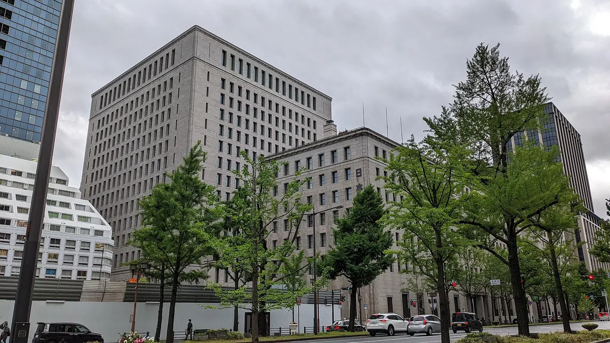 The black concrete facade of W Osaka on Midosuji boulevard