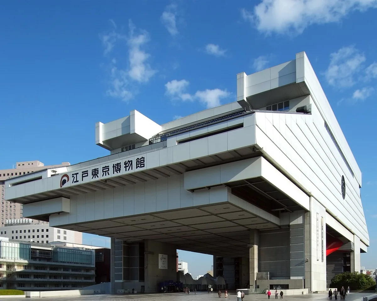 The raised concrete form of the Edo-Tokyo Museum at Ryogoku
